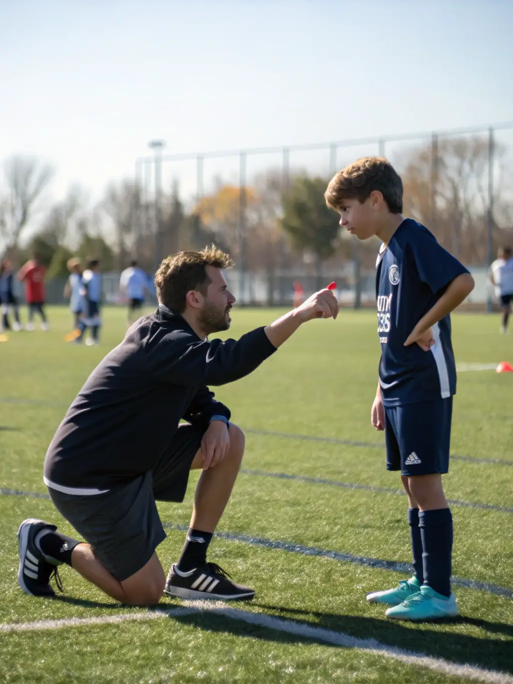 A photo of a group training session led by a certified coach at NEW DREAM COTE D'AZUR, emphasizing the personalized attention and skill development.